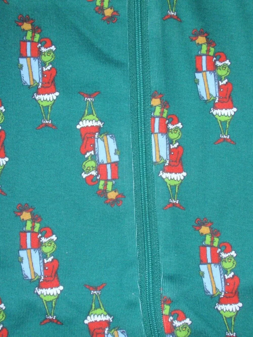 NWT Hanna Andersson Green Grinch Organic Cotton Sleeper Footless Zip Up Sz 85 2t
